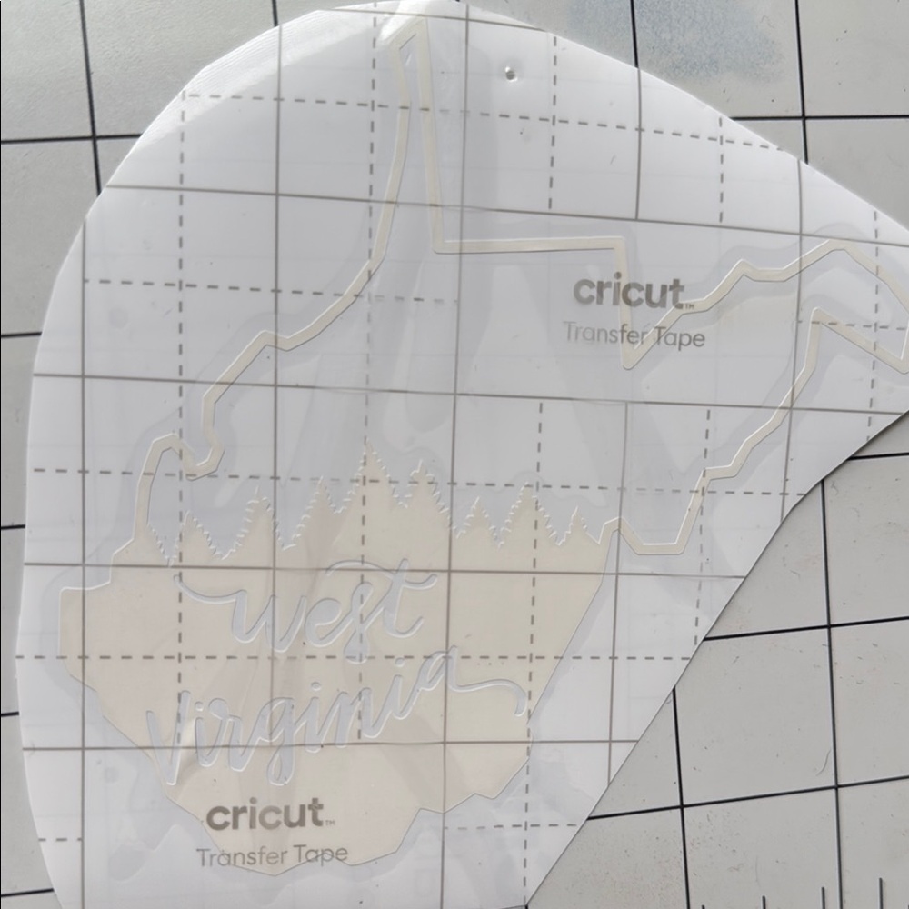 Cricut Transfer Tape with West Virginia Outline